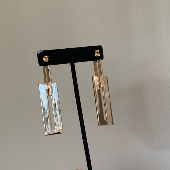 Open Edit Geo Rectangular Drop Earrings - Picture 2 of 11